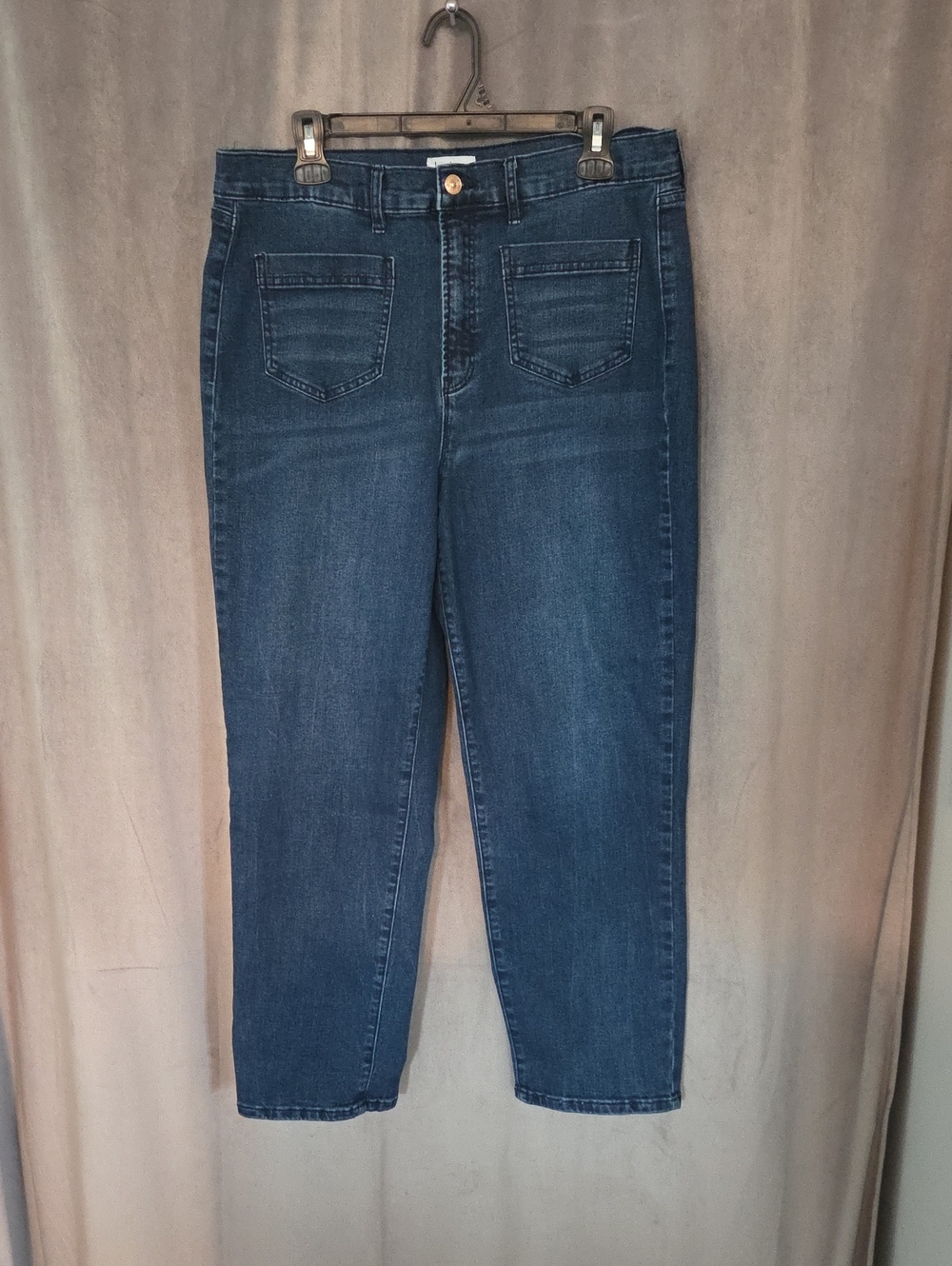 Nicole Miller Sise 14 Dark Blue Cropped Straight Jeans